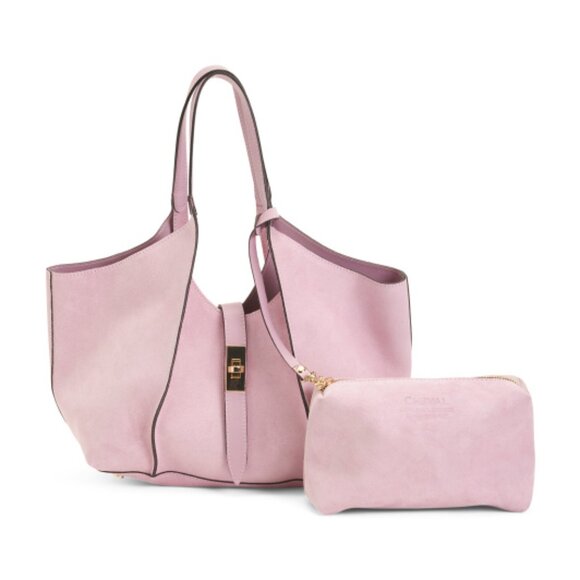CHEVAL Handbags - CHEVAL Made In Italy Suede Flap Over Tote
